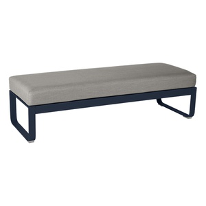 Banquette 2 places BELLEVIE Fermob bleu abysse-taupe grisé 