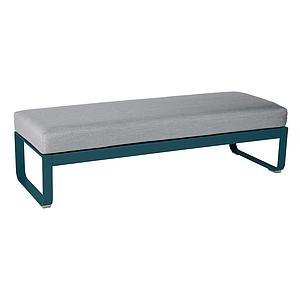 Banquette 2 places BELLEVIE Fermob bleu acapulco-Gris flanelle