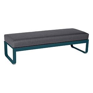 Banquette 2 places BELLEVIE Fermob bleu acapulco-Gris graphite