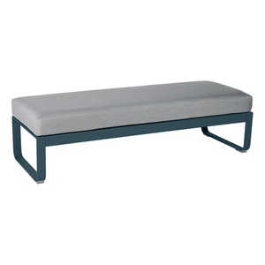 Banquette 2 places BELLEVIE Fermob bleu acapulco-taupe grisé 