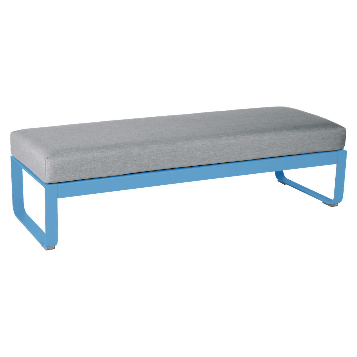 Banquette 2 places BELLEVIE Fermob bleu maya-gris flanelle 