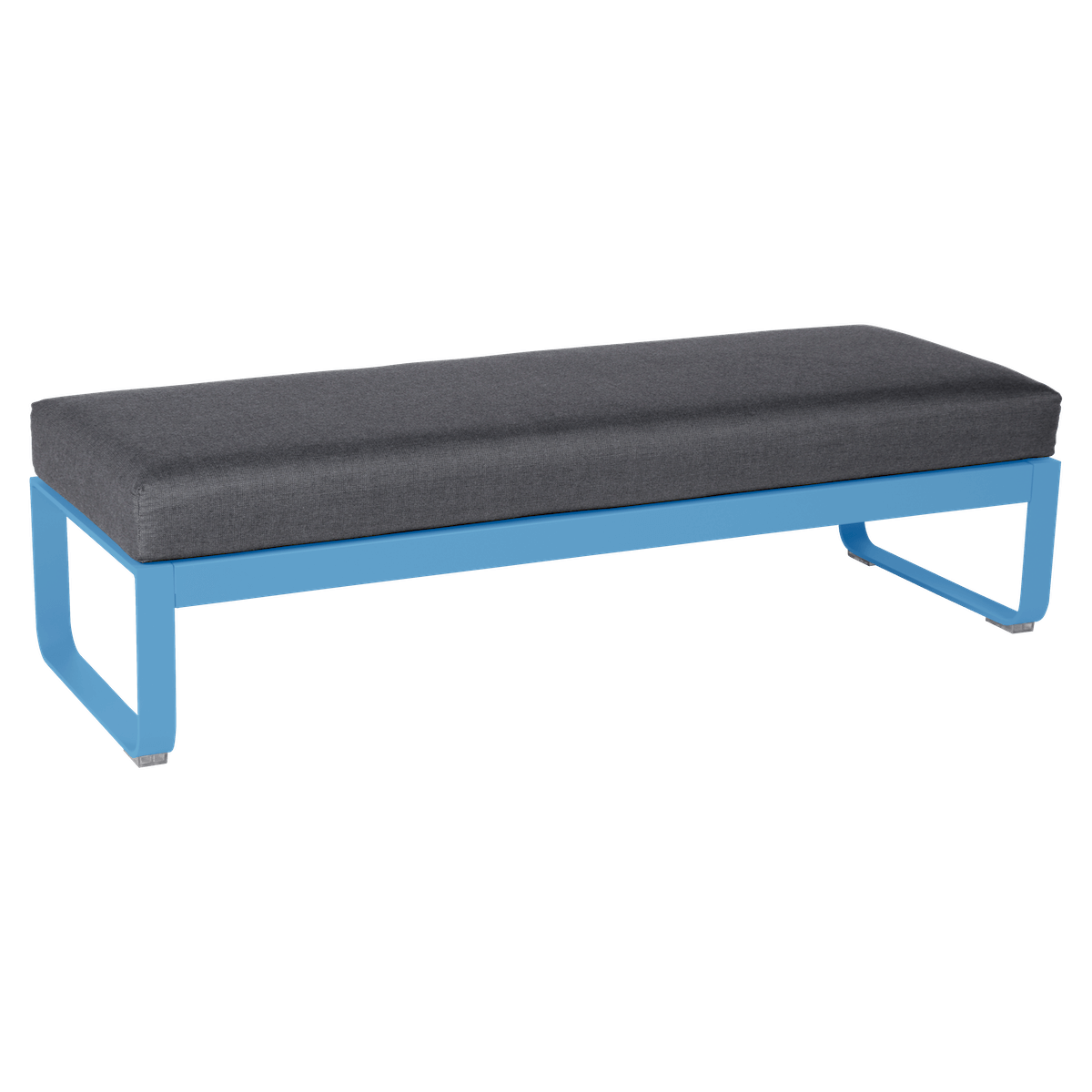 Banquette 2 places BELLEVIE Fermob bleu maya-gris graphite