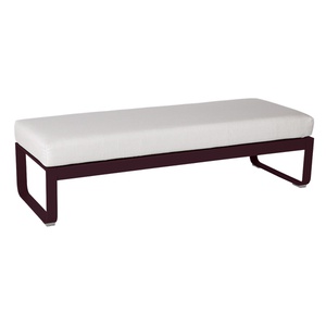 Banquette 2 places BELLEVIE Fermob Cerise noire-blanc grisé