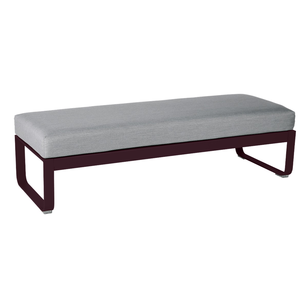 Banquette 2 places BELLEVIE Fermob Cerise noire-gris flanelle