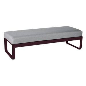 Banquette 2 places BELLEVIE Fermob Cerise noire-gris flanelle