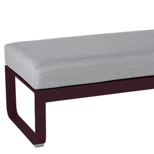 Banquette 2 places BELLEVIE Fermob Cerise noire-gris flanelle