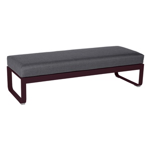 Banquette 2 places BELLEVIE Fermob Cerise noire-gris graphite