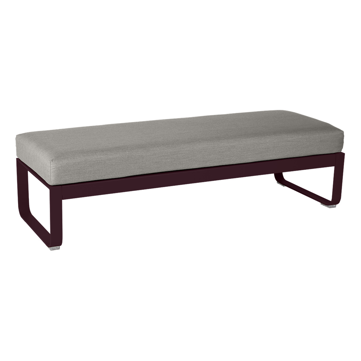 Banquette 2 places BELLEVIE Fermob cerise noire-taupe grisé 