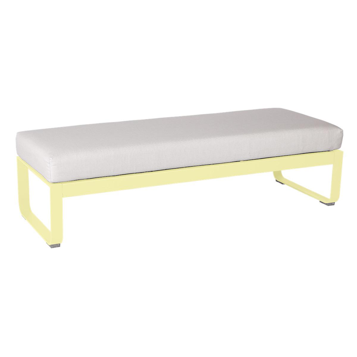 Banquette 2 places BELLEVIE Fermob citron givré-Blanc grisé