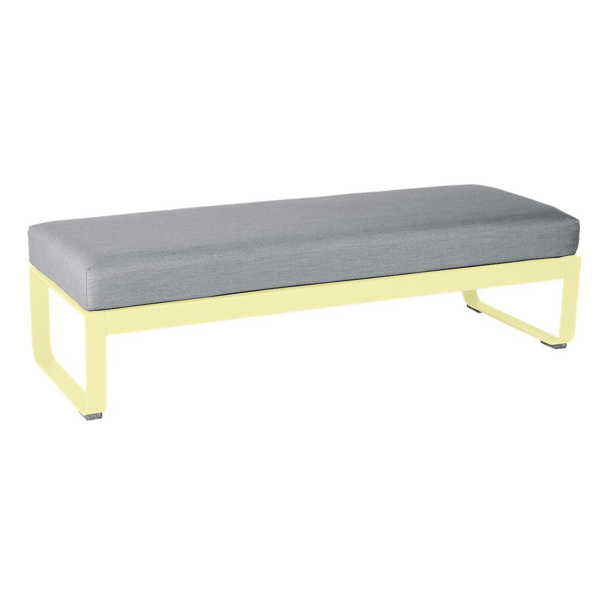 Banquette 2 places BELLEVIE Fermob citron givré-Gris flanelle