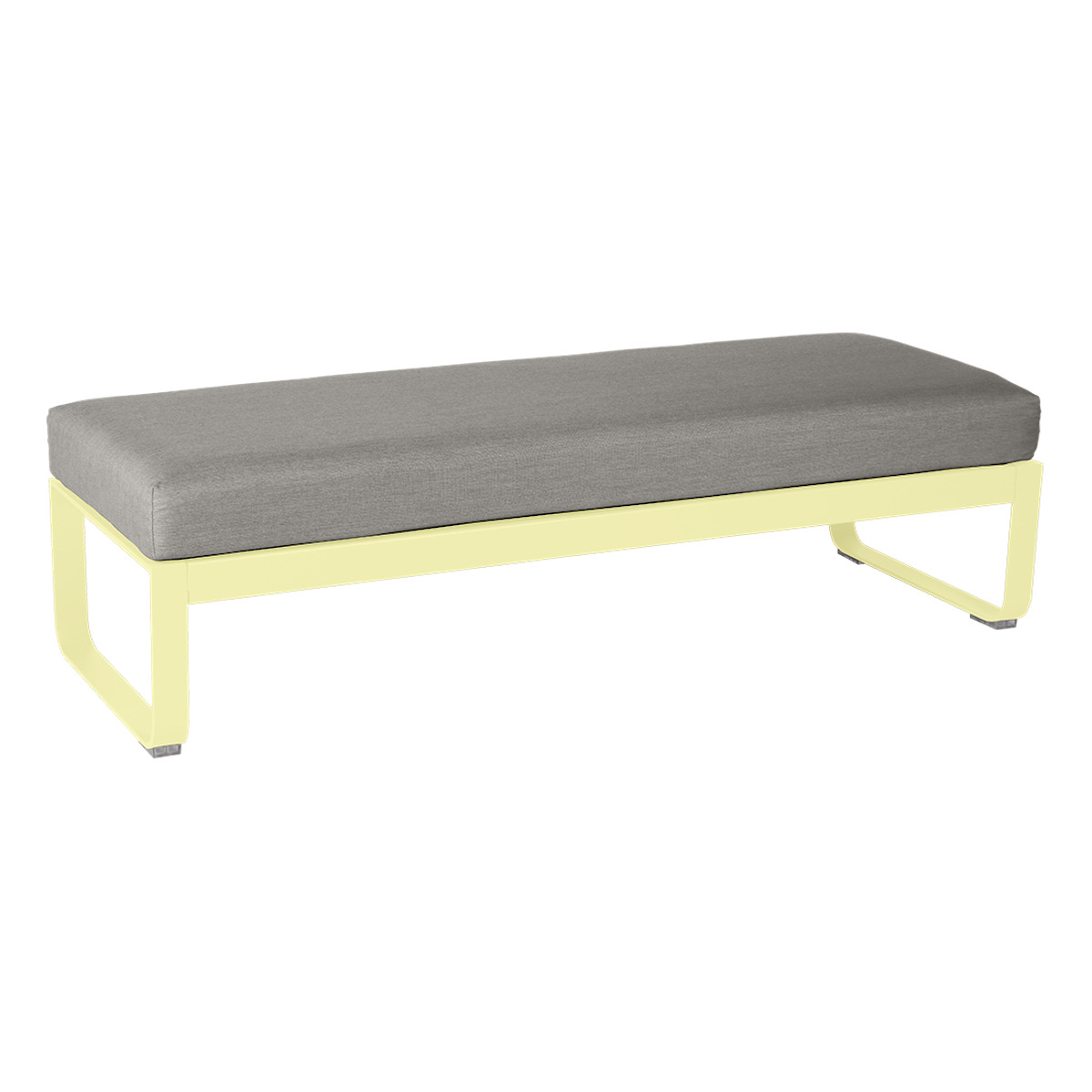 Banquette 2 places BELLEVIE Fermob citron givré-taupe grisé 