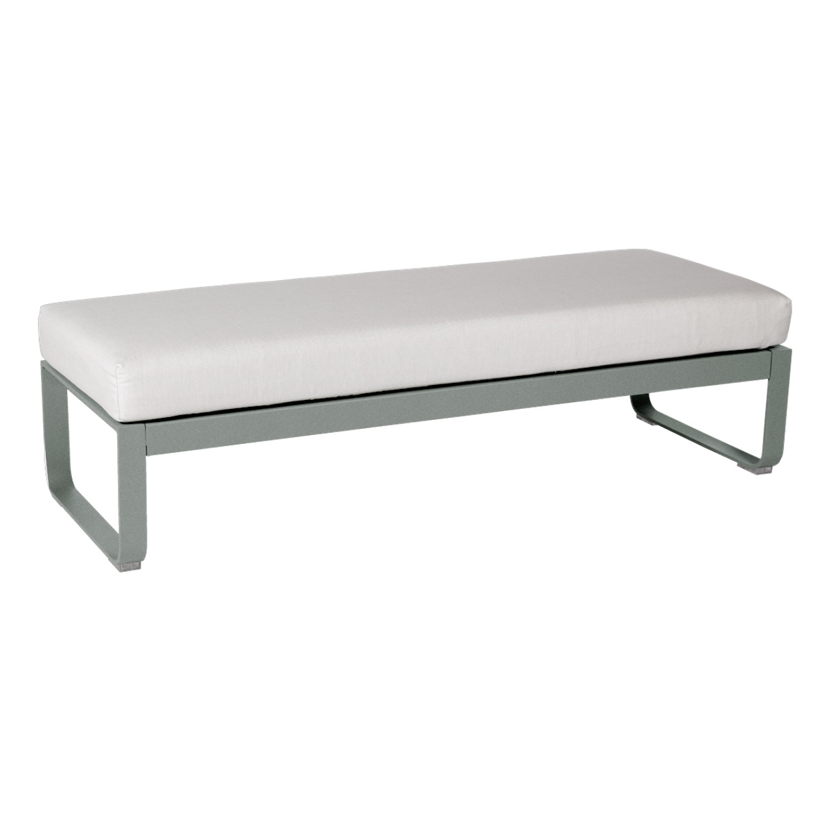 Banquette 2 places BELLEVIE Fermob gris lapilli-blanc grisé 