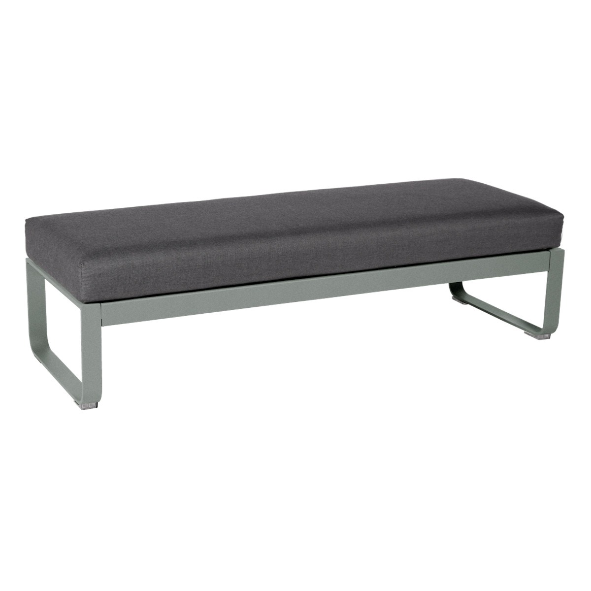 Banquette 2 places BELLEVIE Fermob gris lapilli-gris graphite