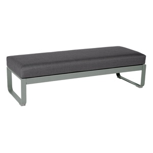 Banquette 2 places BELLEVIE Fermob gris lapilli-gris graphite