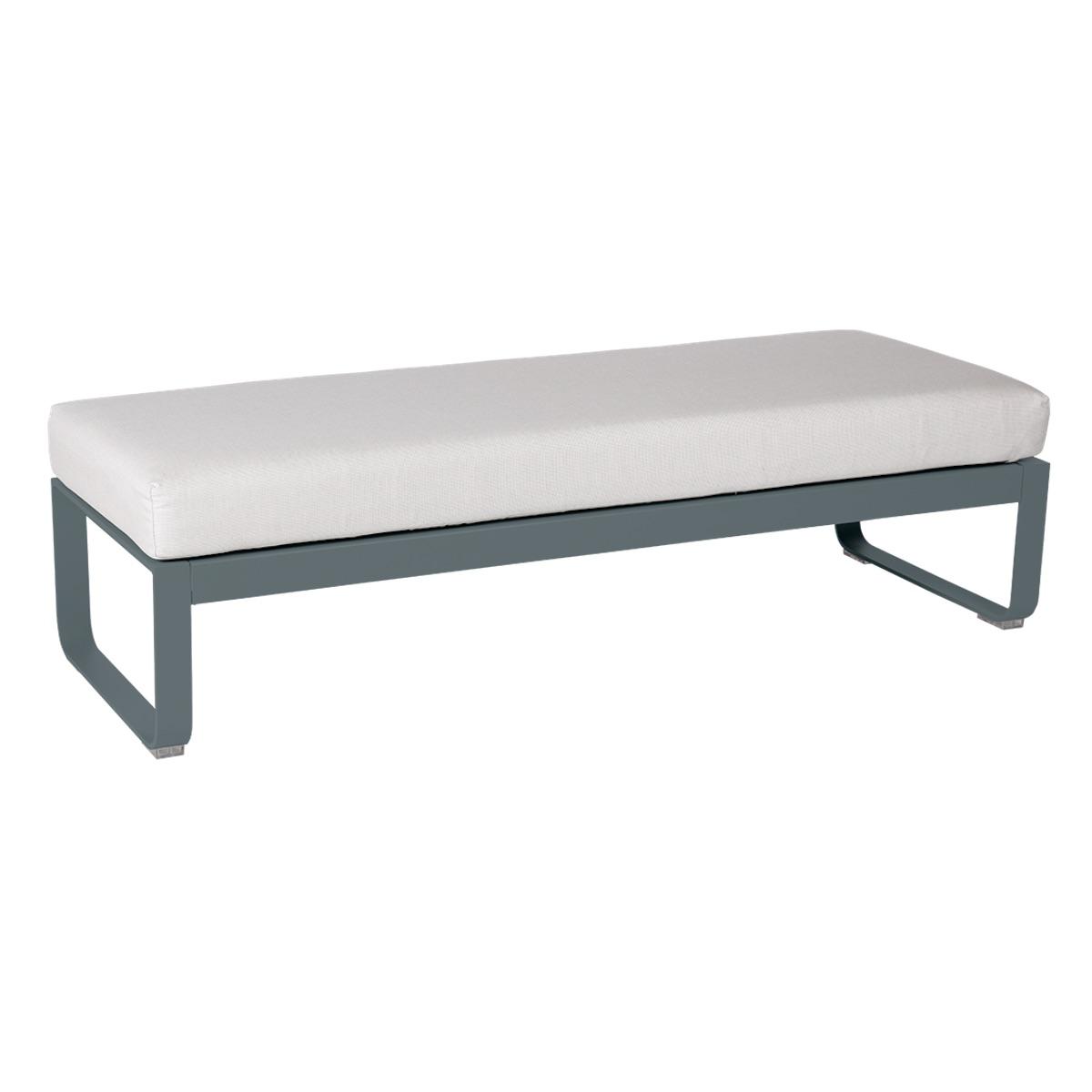 Banquette 2 places BELLEVIE Fermob gris orage-Blanc grisé