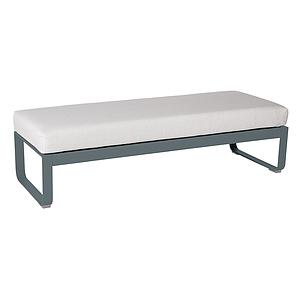 Banquette 2 places BELLEVIE Fermob gris orage-Blanc grisé
