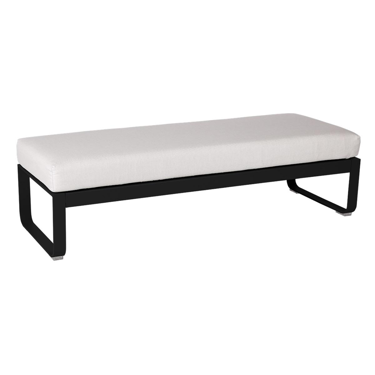 Banquette 2 places BELLEVIE Fermob noir réglisse-Blanc grisé