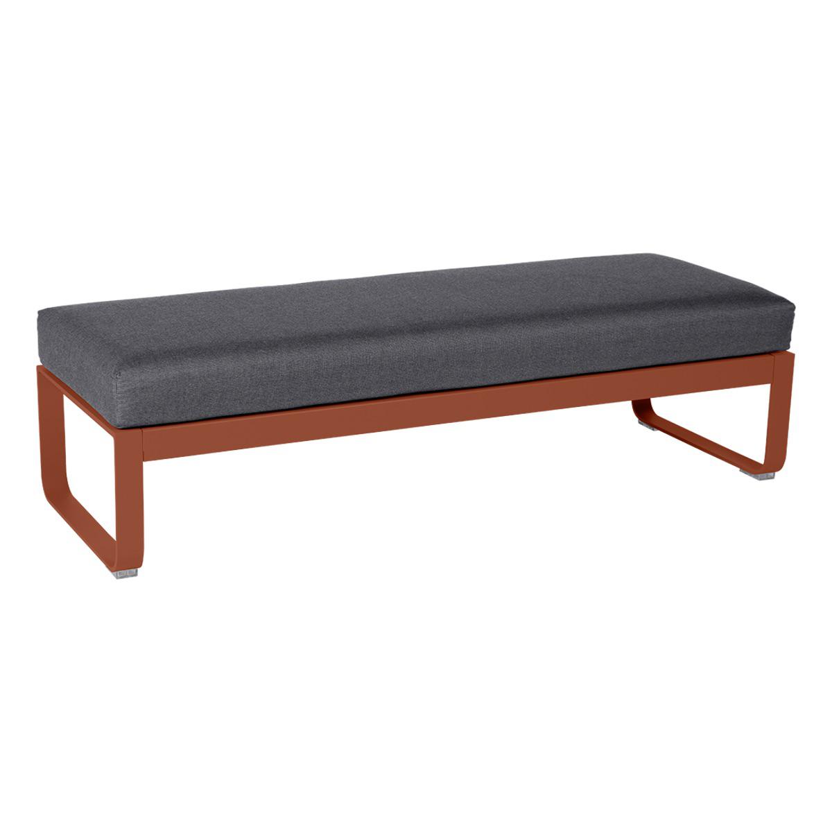 Banquette 2 places BELLEVIE Fermob ocre rouge-Gris graphite