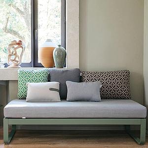 Banquette 2 places BELLEVIE Fermob ocre rouge-Gris graphite