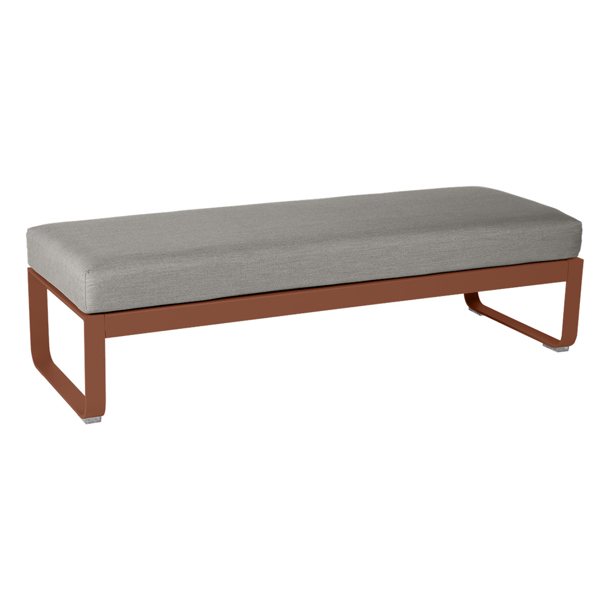 Banquette 2 places BELLEVIE Fermob ocre rouge-taupe grisé 