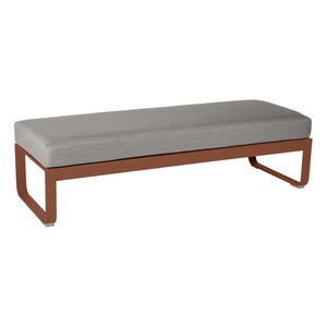 Banquette 2 places BELLEVIE Fermob ocre rouge-taupe grisé 