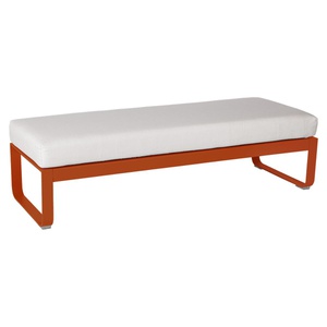 Banquette 2 places BELLEVIE Fermob orange confite-Blanc grisé