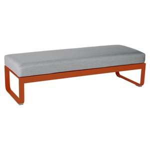 Banquette 2 places BELLEVIE Fermob orange confite-gris flanelle