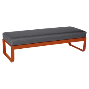 Banquette 2 places BELLEVIE Fermob orange confite-gris graphite