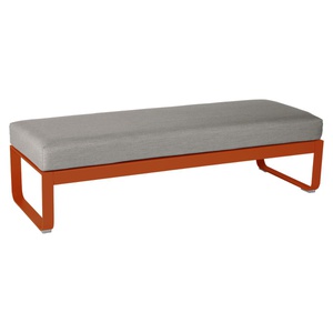 Banquette 2 places BELLEVIE Fermob orange confite-taupe grisé