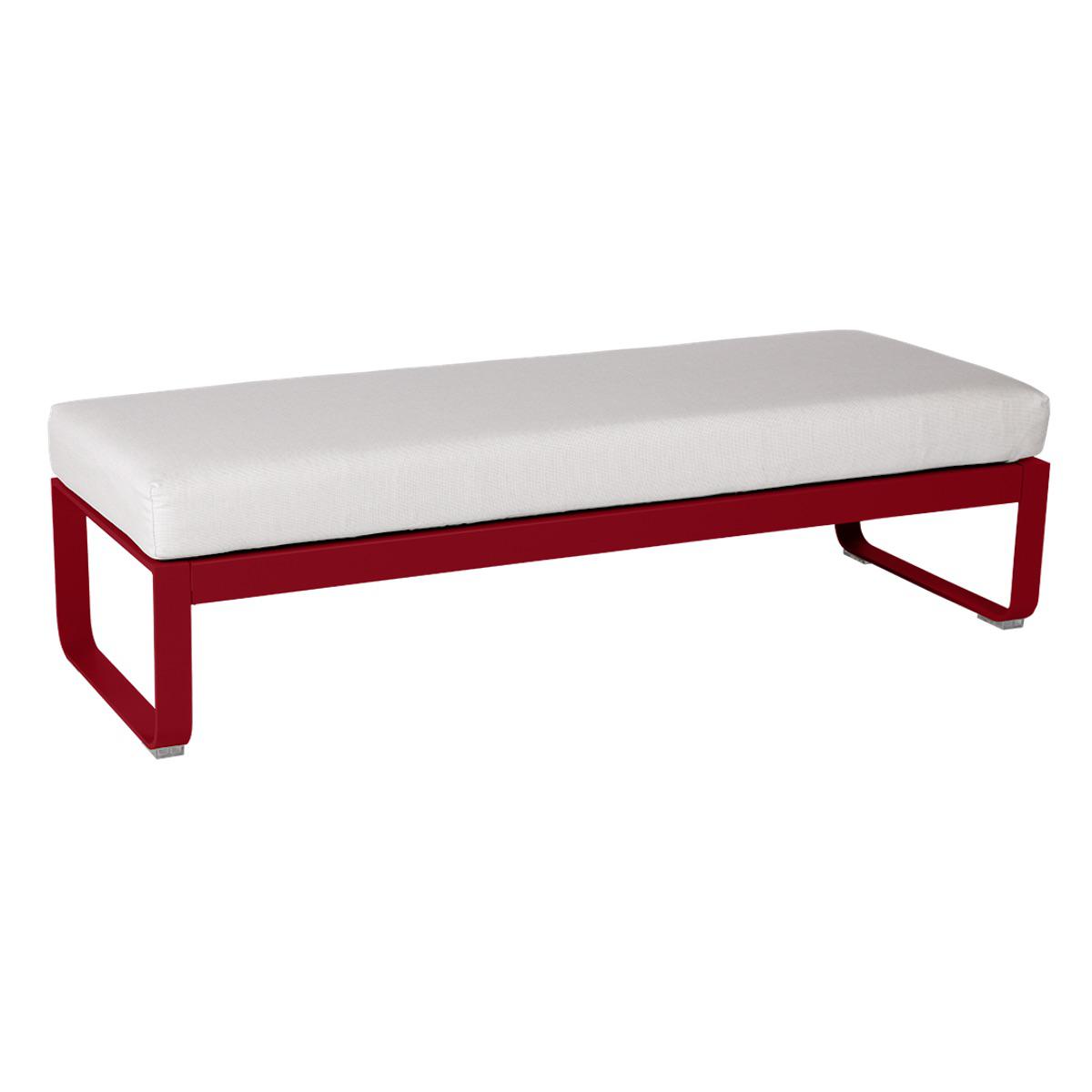 Banquette 2 places BELLEVIE Fermob piment-Blanc grisé