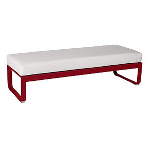Banquette 2 places BELLEVIE Fermob piment-Blanc grisé