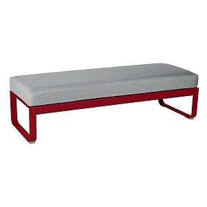 Banquette 2 places BELLEVIE Fermob piment-Gris flanelle