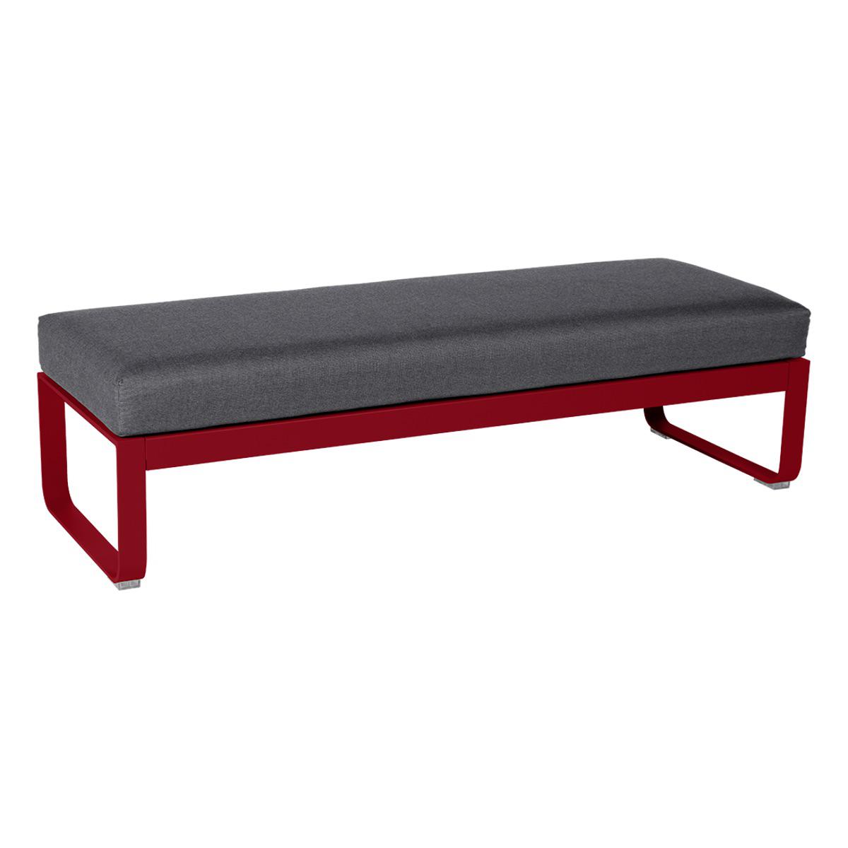 Banquette 2 places BELLEVIE Fermob piment-Gris graphite