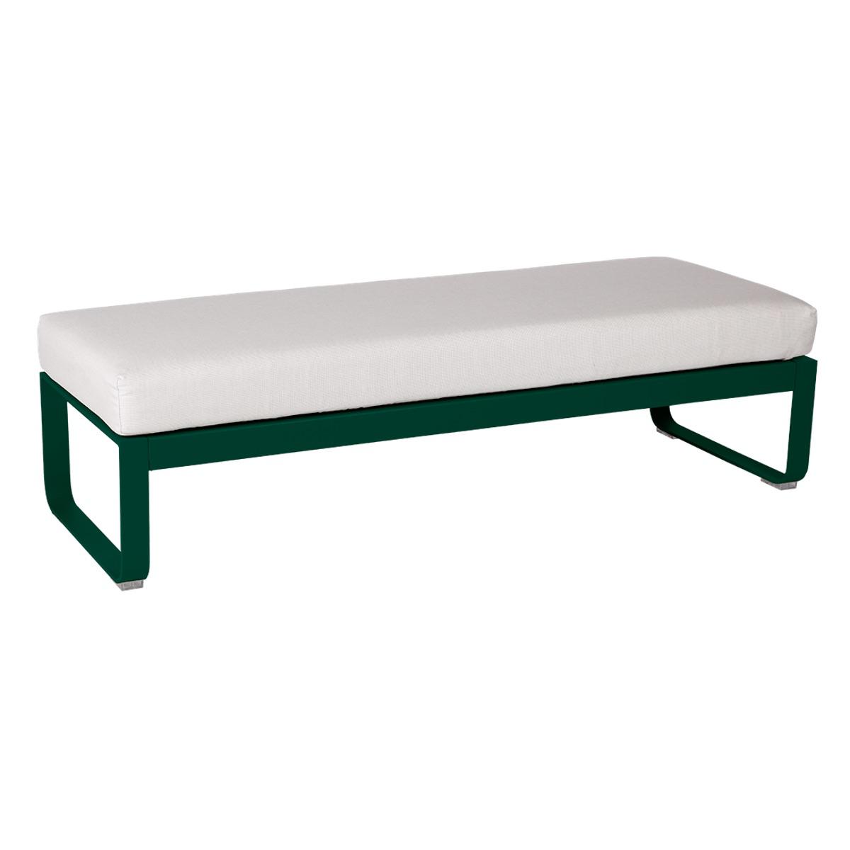 Banquette 2 places BELLEVIE Fermob vert cèdre-Blanc grisé