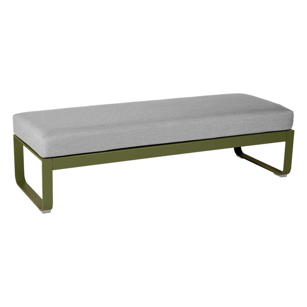 Banquette 2 places BELLEVIE Fermob vert pesto-gris flanelle