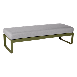 Banquette 2 places BELLEVIE Fermob vert pesto-gris flanelle