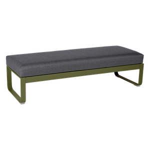 Banquette 2 places BELLEVIE Fermob vert pesto-gris graphite