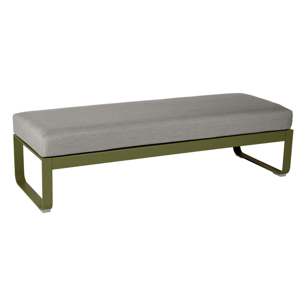 Banquette 2 places BELLEVIE Fermob vert pesto-taupe grisé