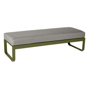 Banquette 2 places BELLEVIE Fermob vert pesto-taupe grisé