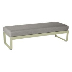 Banquette 2 places BELLEVIE Fermob vert tilleul-taupe grisé 