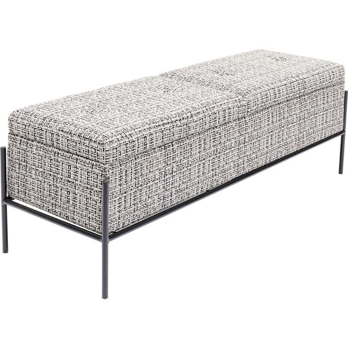 Banquette Buttons Storage Kare Design blanc-noir