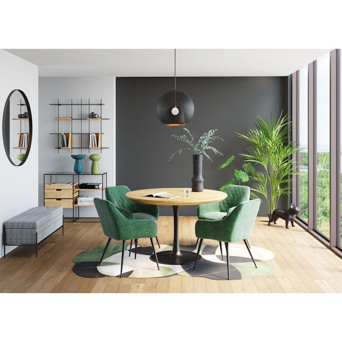 Banquette Buttons Storage Kare Design blanc-noir