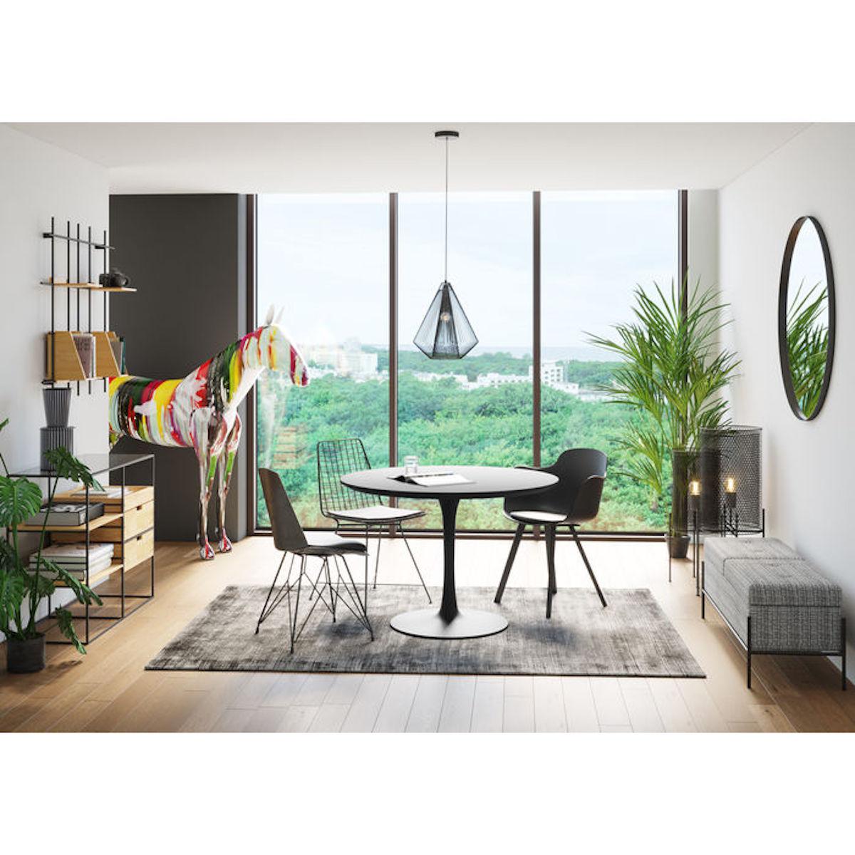 Banquette Buttons Storage Kare Design blanc-noir