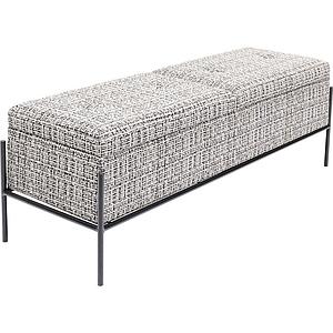 Banquette Buttons Storage Kare Design blanc-noir
