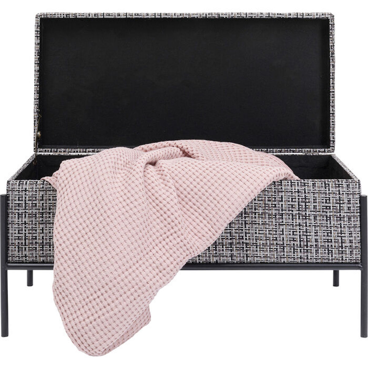 Banquette BUTTONS STORAGE Kare Design noir-blanc