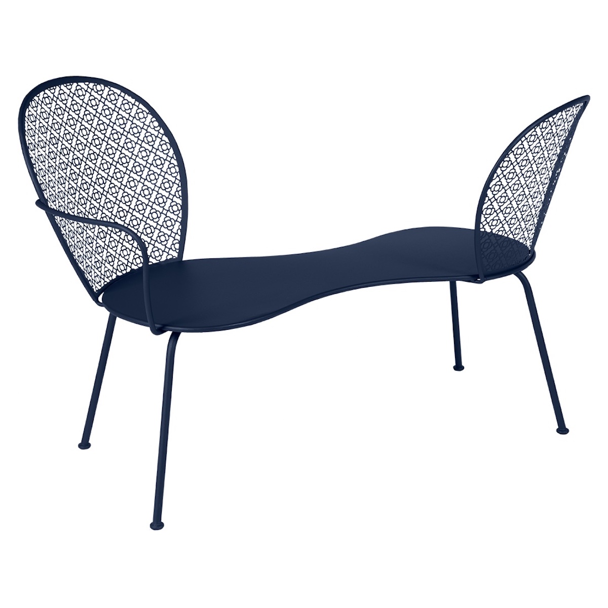 Banquette conversation LORETTE Fermob bleu abysse