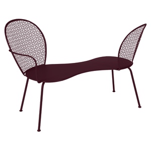 Banquette conversation LORETTE Fermob cerise noir