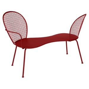 Banquette conversation LORETTE Fermob rouge piment