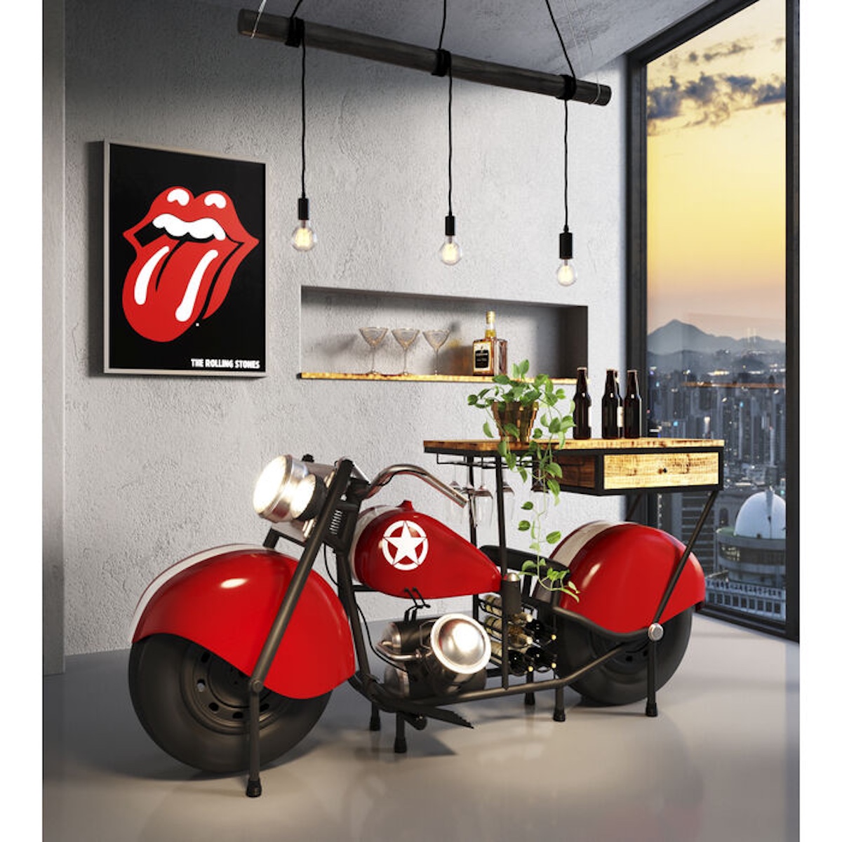 Bar MOTORBIKE Kare Design rouge