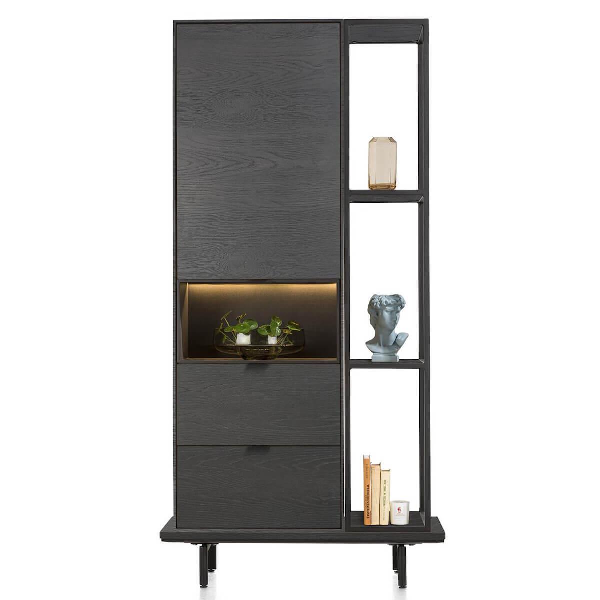 Bibliothèque 180cm 3 niches ELEMENTS Xooon onyx